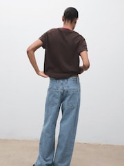 Mango Blue Mid-Rise Straight Jeans - Image 2 of 6