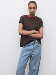 Mango Blue Mid-Rise Straight Jeans - Image 4 of 6