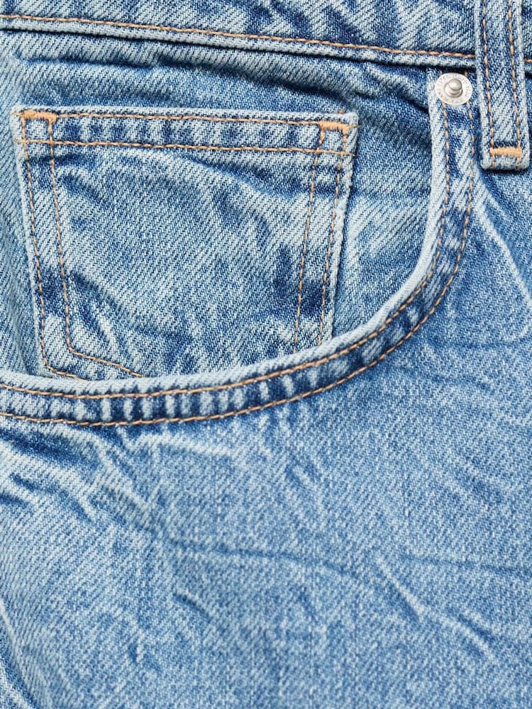 Mango Blue Mid-Rise Straight Jeans - Image 6 of 6