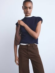 Mango Brown High-Waisted Wide-Leg Jeans - Image 4 of 6