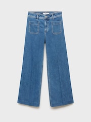 Mango Blue Wide-Leg Jeans With Pockets - Image 5 of 6
