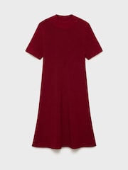 Mango Red Perkins-Neck Knitted Dress - Image 5 of 6