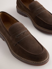 Brown Suedette Penny Loafers - Image 3 of 5
