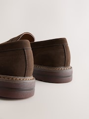 Brown Suedette Penny Loafers - Image 4 of 5