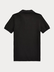 Polo Ralph Lauren Black Cotton Pique Polo Shirt - Image 6 of 6