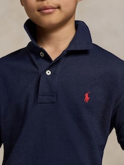 Marinen - Polo Ralph Lauren gutte bomullspiké-poloskjorte - Bilde 3 av 5