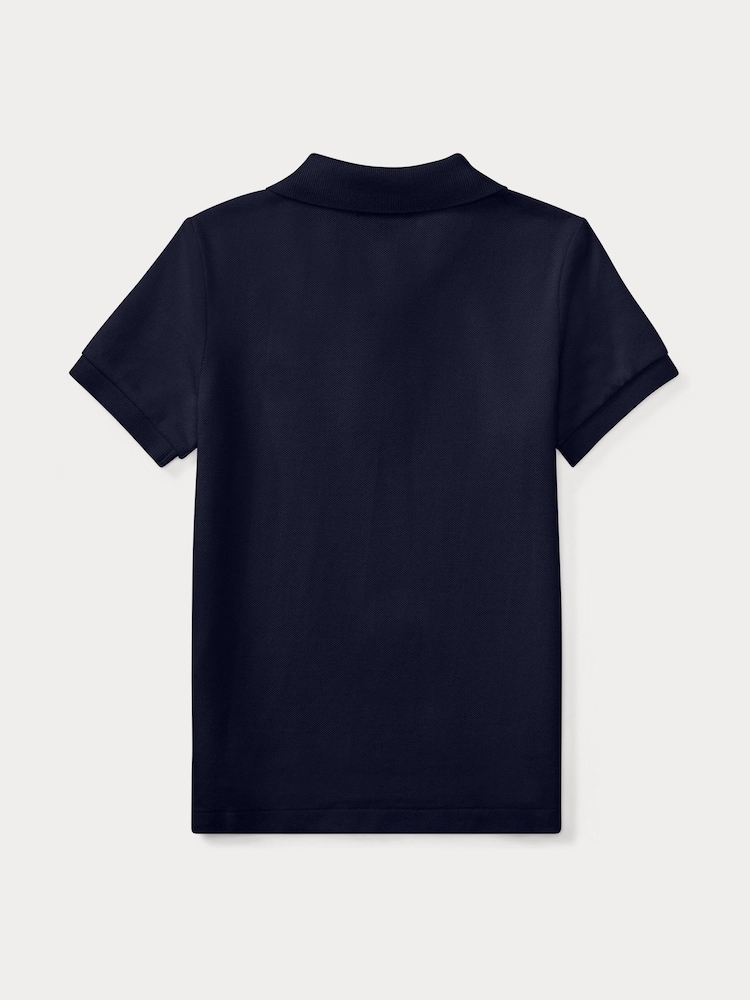 Marinen - Polo Ralph Lauren gutte bomullspiké-poloskjorte - Bilde 5 av 5