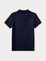 Polo Ralph Lauren Navy Cotton Pique Polo Shirt - Image 6 of 6