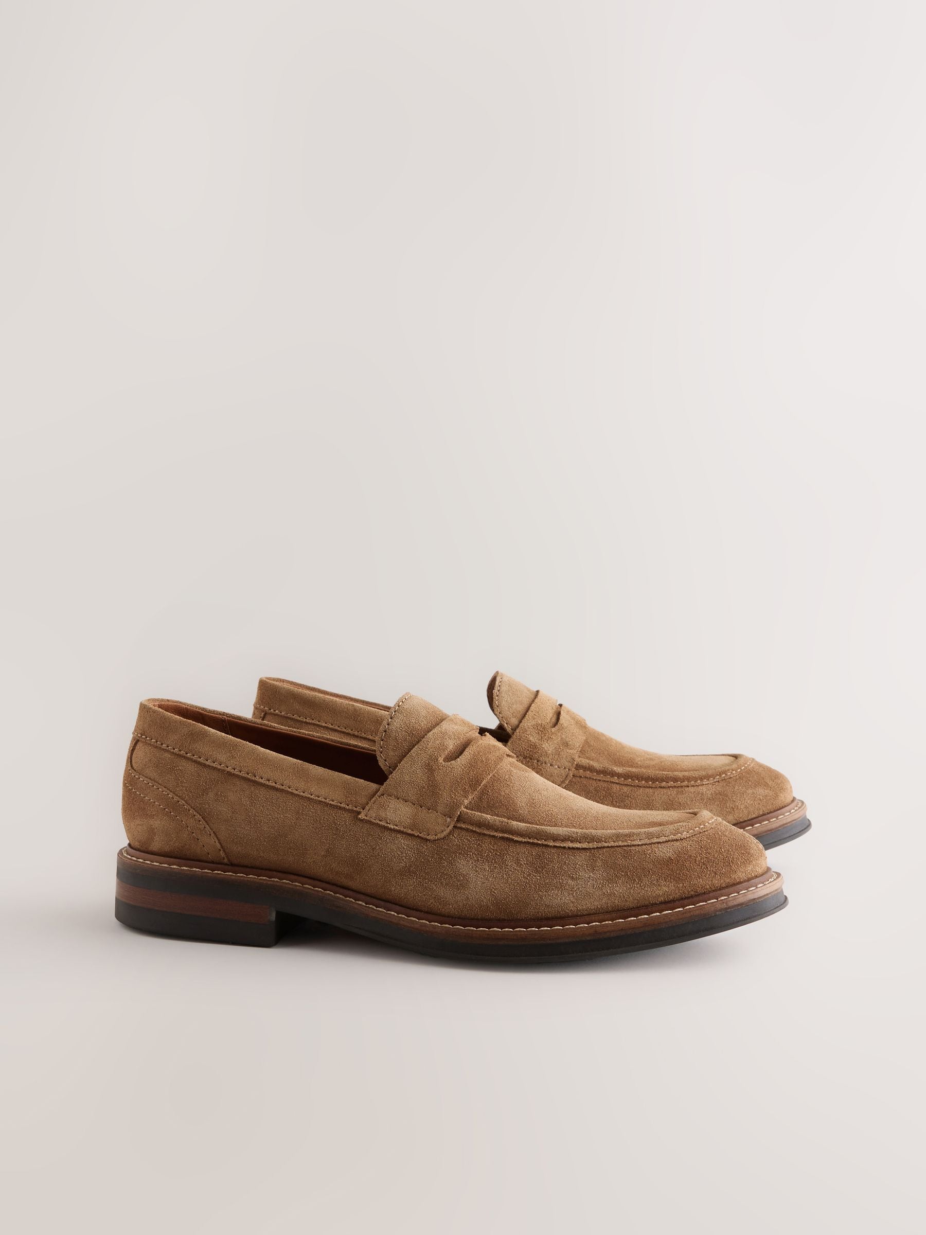 Buy Tan Brown Suede Penny Loafers from Next USA