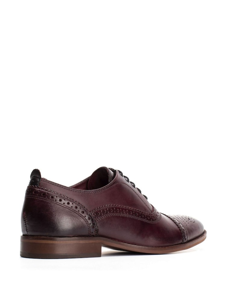Base London Dark Red Cast Washed Brogue Shoes - Image 3 of 3