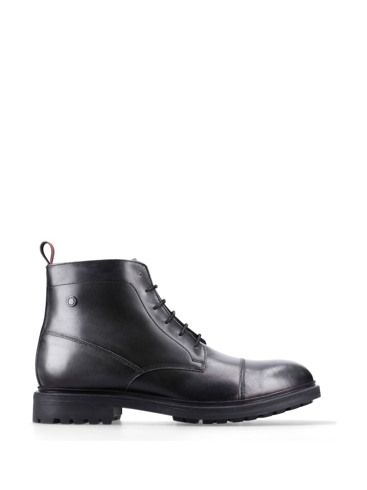Base London Black Boulton Toe Cap Boot - Image 1 of 1 Base London Black Boulton Toe Cap Boot - Image 1 of 1