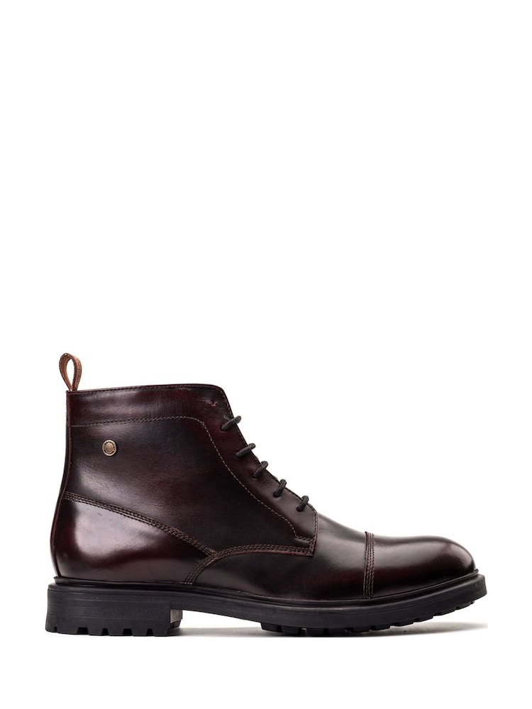 Base London Bordo Red Boulton Toe Cap Boot - Image 1 of 4 Base London Bordo Red Boulton Toe Cap Boot - Image 1 of 4
