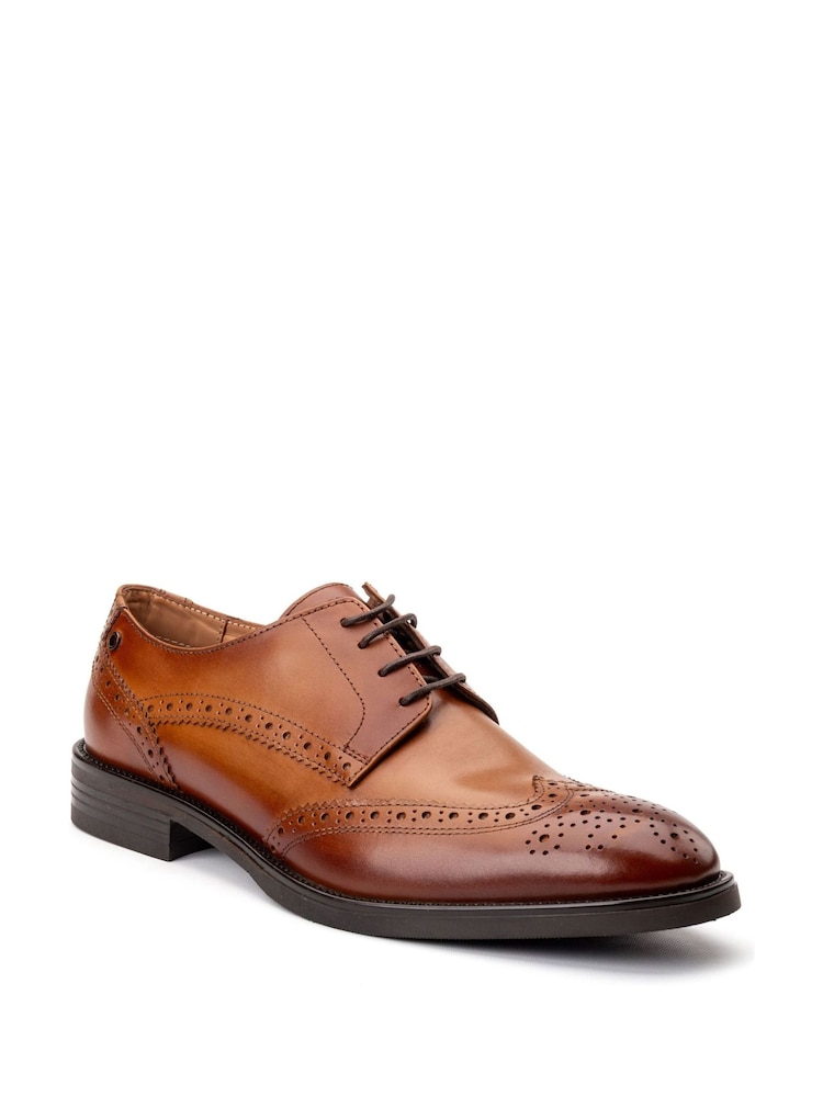 Base London Tan Brown Pocket Brogue Shoe - Image 2 of 4 Base London Tan Brown Pocket Brogue Shoe - Image 2 of 4