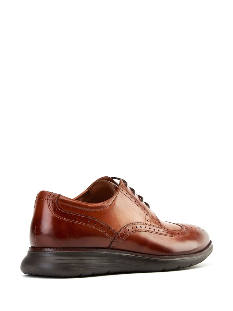 Base London Burnt Tan Brown Flight 25 Brogue Shoe - Image 2 of 3