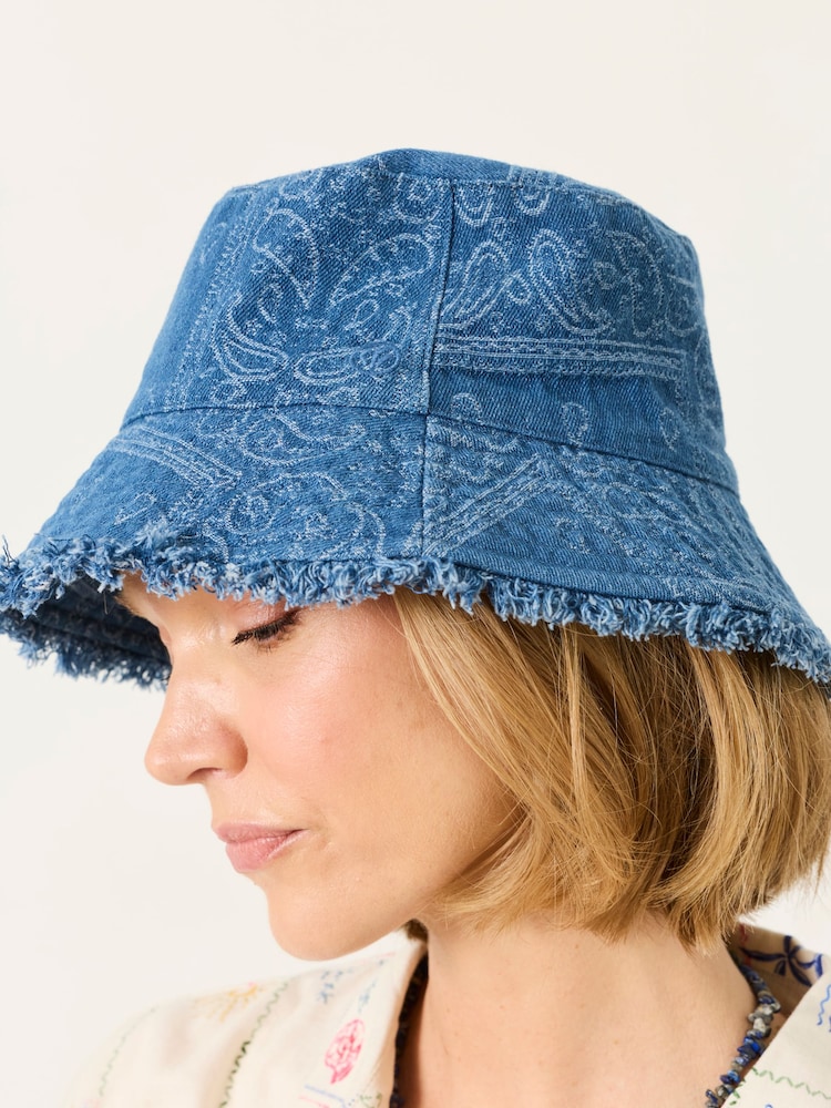 FatFace Bandana Denim Bucket Hat - Image 2 of 3 FatFace Bandana Denim Bucket Hat - Image 2 of 3