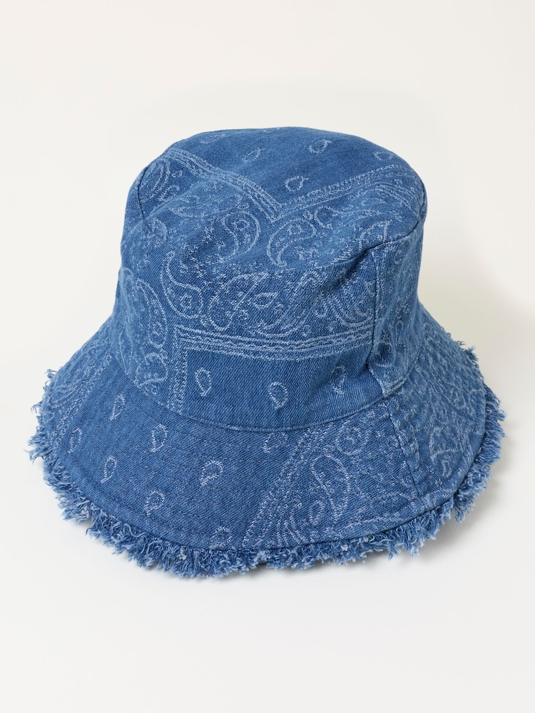 FatFace Bandana Denim Bucket Hat - Image 3 of 3 FatFace Bandana Denim Bucket Hat - Image 3 of 3