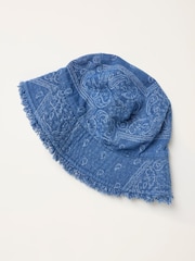 FatFace Blue Bandana Denim Bucket Hat - Image 4 of 5