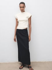 Mango White Short-Sleeved Fine-Knit Sweater - Image 2 of 6