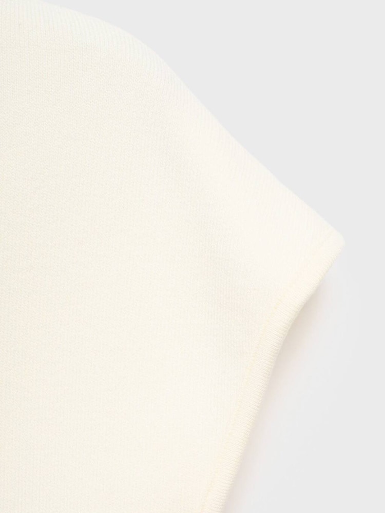 Mango White Short-Sleeved Fine-Knit Sweater - Image 6 of 6