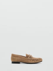 Mango Brown Suede Moccasins With Buckle - Image 1 of 5