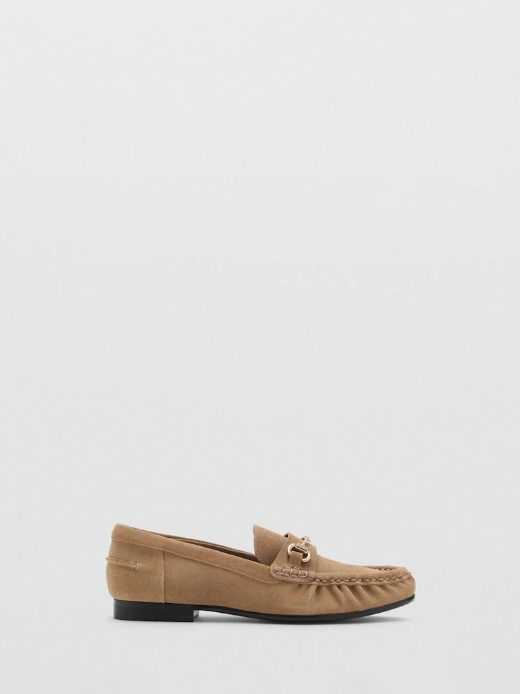 Mango Brown Suede Moccasins With Buckle - Image 1 of 5