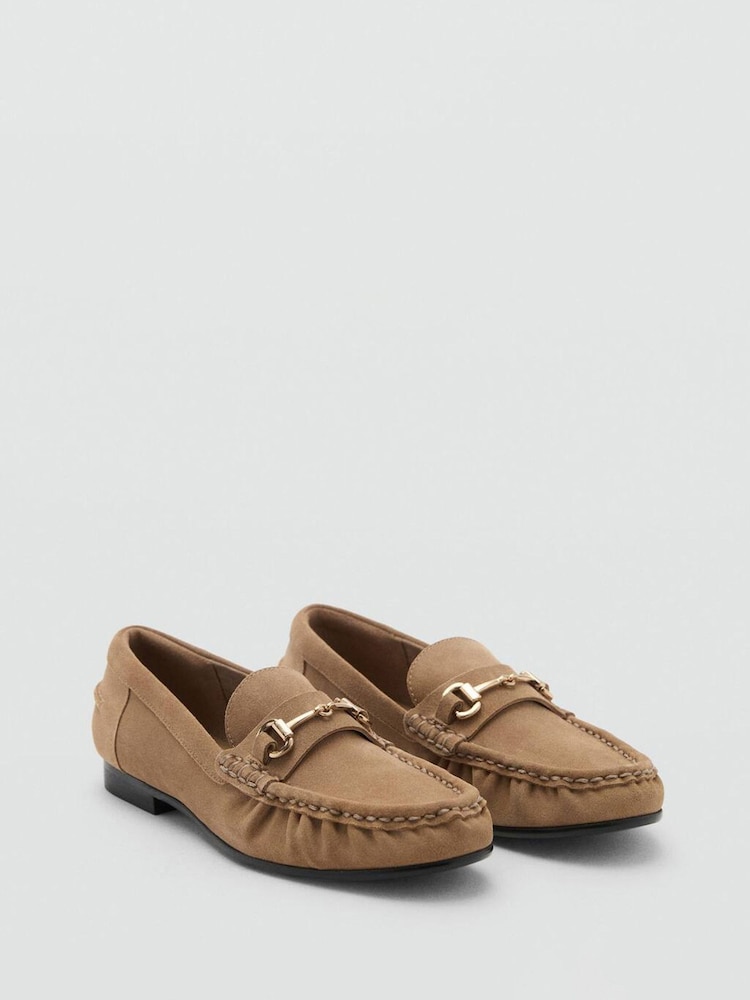 Mango Brown Suede Moccasins With Buckle - Image 2 of 5