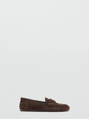 Mango Brown Suede Shoes With Gathered Toe - Image 1 of 4