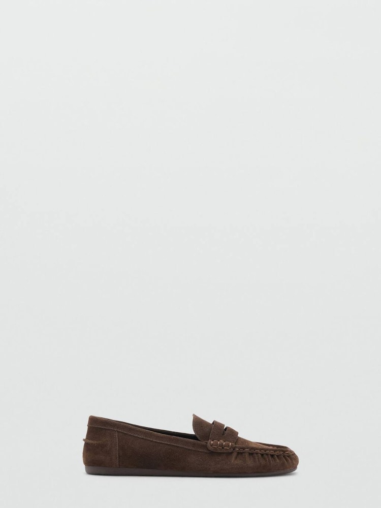 Mango Brown Suede Shoes With Gathered Toe - Image 1 of 4