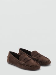 Mango Brown Suede Shoes With Gathered Toe - Image 2 of 4