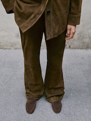 Mango Brown Suede Shoes With Gathered Toe - Image 4 of 4