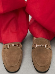 Mango Brown Suede Moccasins With Buckle - Image 1 of 4