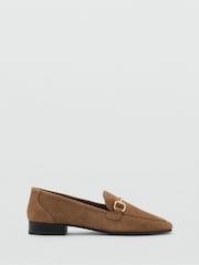 Mango Brown Suede Moccasins With Buckle - Image 2 of 4