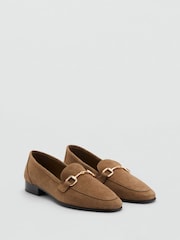 Mango Brown Suede Moccasins With Buckle - Image 3 of 4