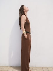 Mango Brown Straight Mid-Rise Trousers - Image 3 of 6
