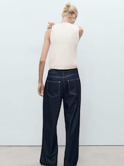 Mango White Fine-Knit Waistcoat With Buttons - Image 3 of 6