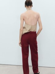 Mango Red Straight Mid-Rise Trousers - Image 2 of 5