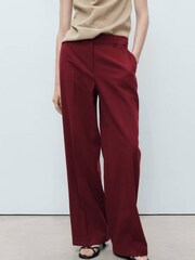 Mango Red Straight Mid-Rise Trousers - Image 3 of 5
