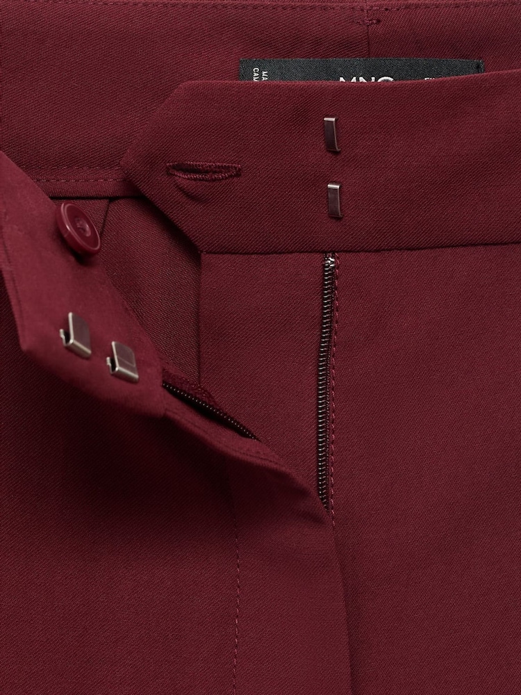 Mango Red Straight Mid-Rise Trousers - Image 5 of 5