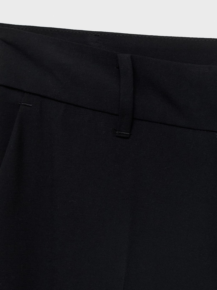 Mango Black Straight Mid-Rise Trousers - Image 2 of 2
