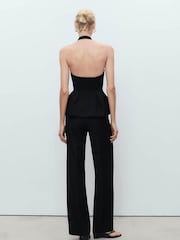 Mango Black Straight Mid-Rise Suit Trousers - Image 2 of 7