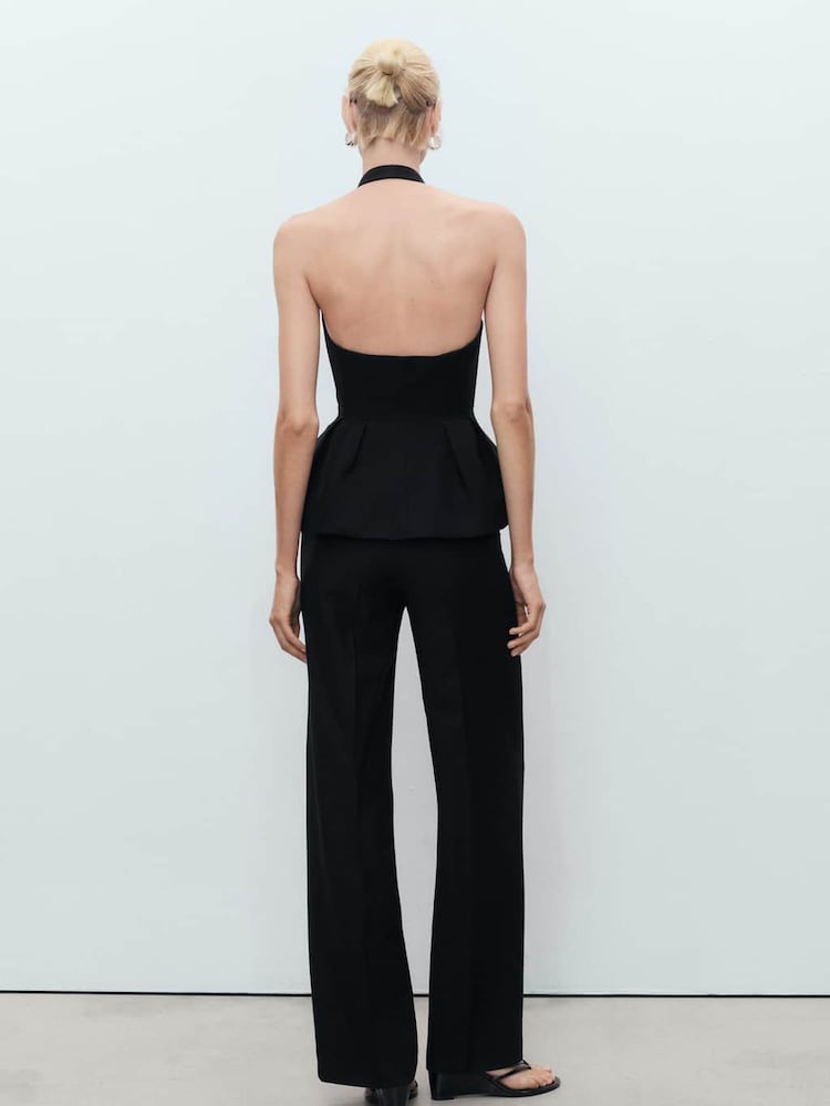 Mango Black Straight Mid-Rise Suit Trousers - Image 2 of 7