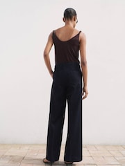 Mango Blue High-Waisted Wide Leg Denim Pants - Image 2 of 7