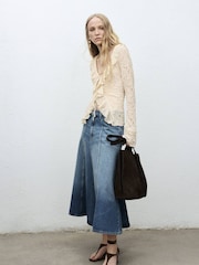 Mango Blue Alice Skirt - Image 1 of 5