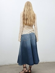 Mango Blue Alice Skirt - Image 3 of 5