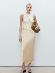 Mango Yellow Midi Satin Skirt - Image 1 of 7