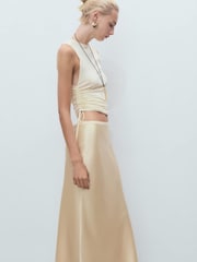 Mango Yellow Midi Satin Skirt - Image 2 of 7