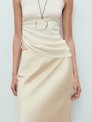 Mango Yellow Midi Satin Skirt - Image 5 of 7