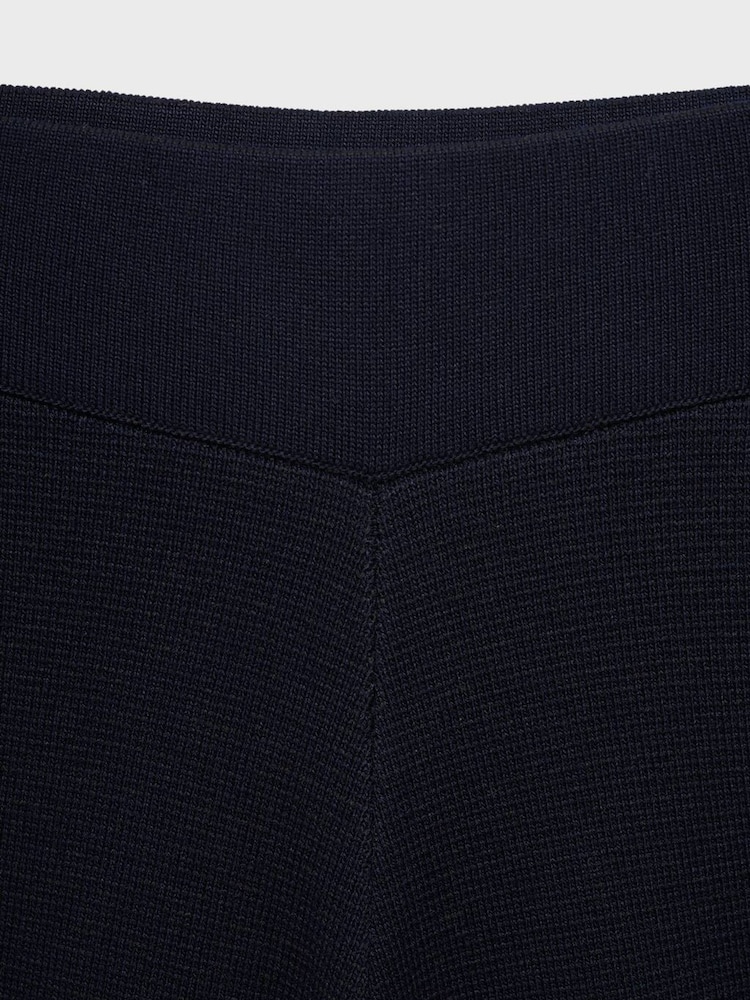 Mango Blue Fine-Knit Straight-Fit Trousers - Image 6 of 6
