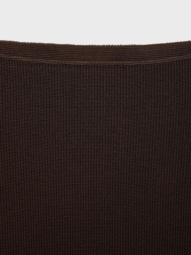 Mango Brown Fine Knit Midi Skirt - Image 6 of 6 Mango Brown Fine Knit Midi Skirt - Image 6 of 6