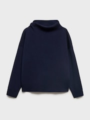 Mango Blue Ruched Turtleneck Sweater - Image 5 of 6